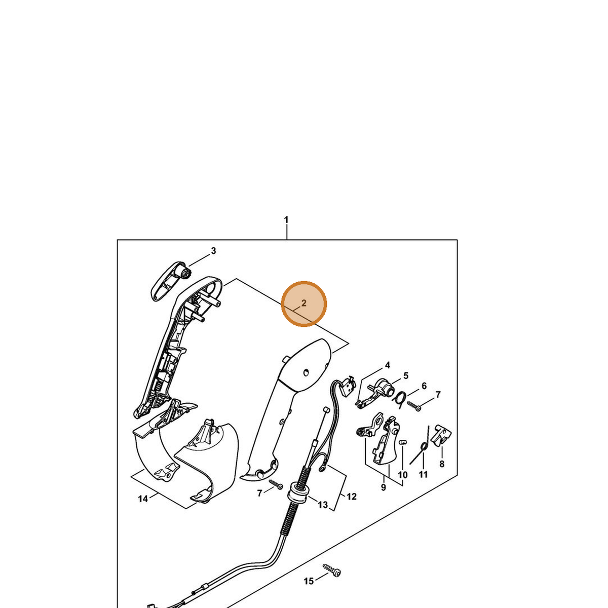 STIHL part 4282-790-0302 — IPL diagram snippet (6x zoom, amber highlight)