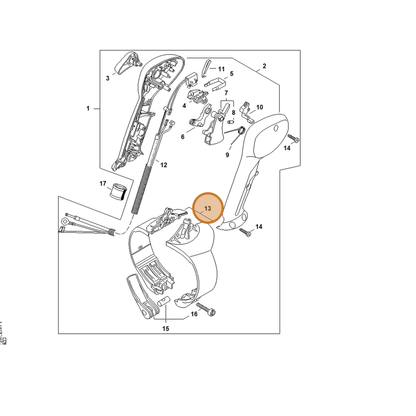 STIHL part 4282-790-0700 — IPL diagram snippet (6x zoom, amber highlight)