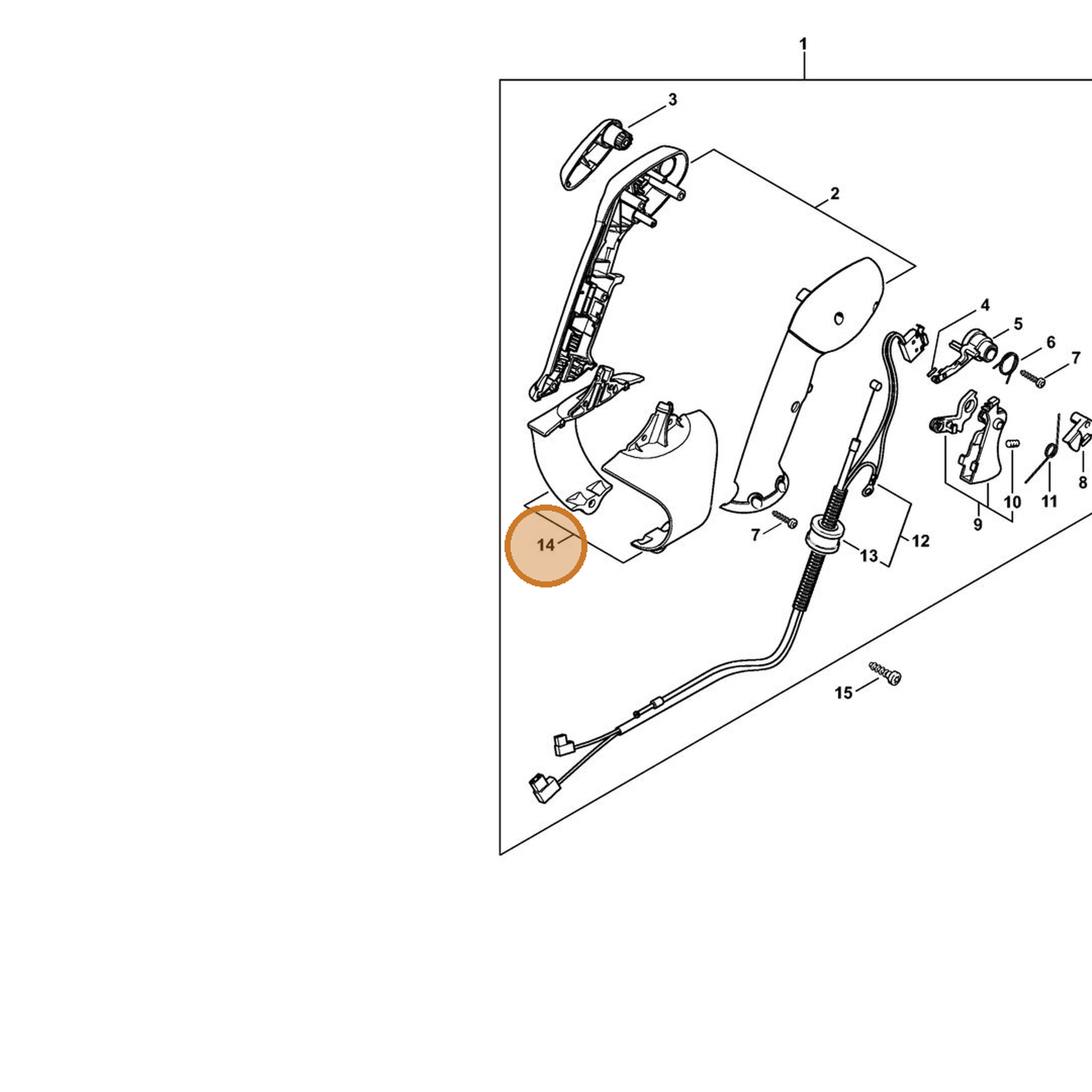 STIHL part 4282-790-0701 — IPL diagram snippet (6x zoom, amber highlight)