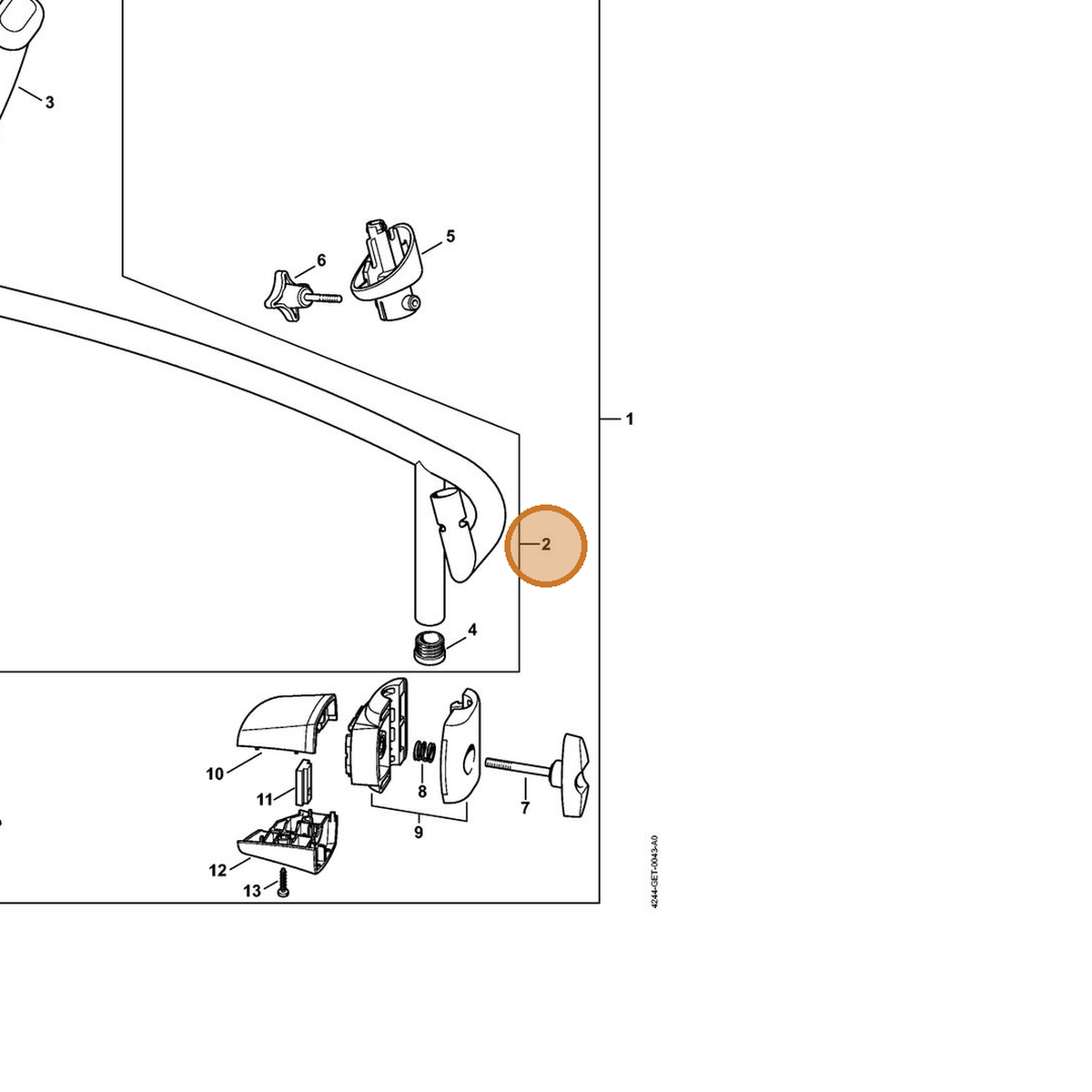 STIHL part 4282-790-1701 — IPL diagram snippet (6x zoom, amber highlight)