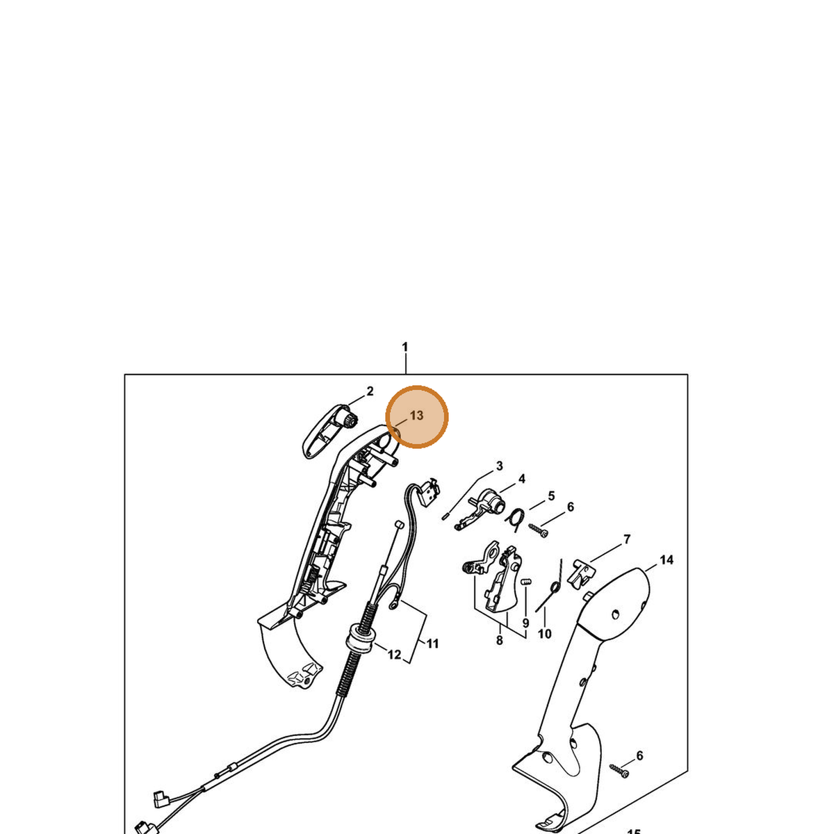 STIHL part 4282-791-0803 — IPL diagram snippet (6x zoom, amber highlight)