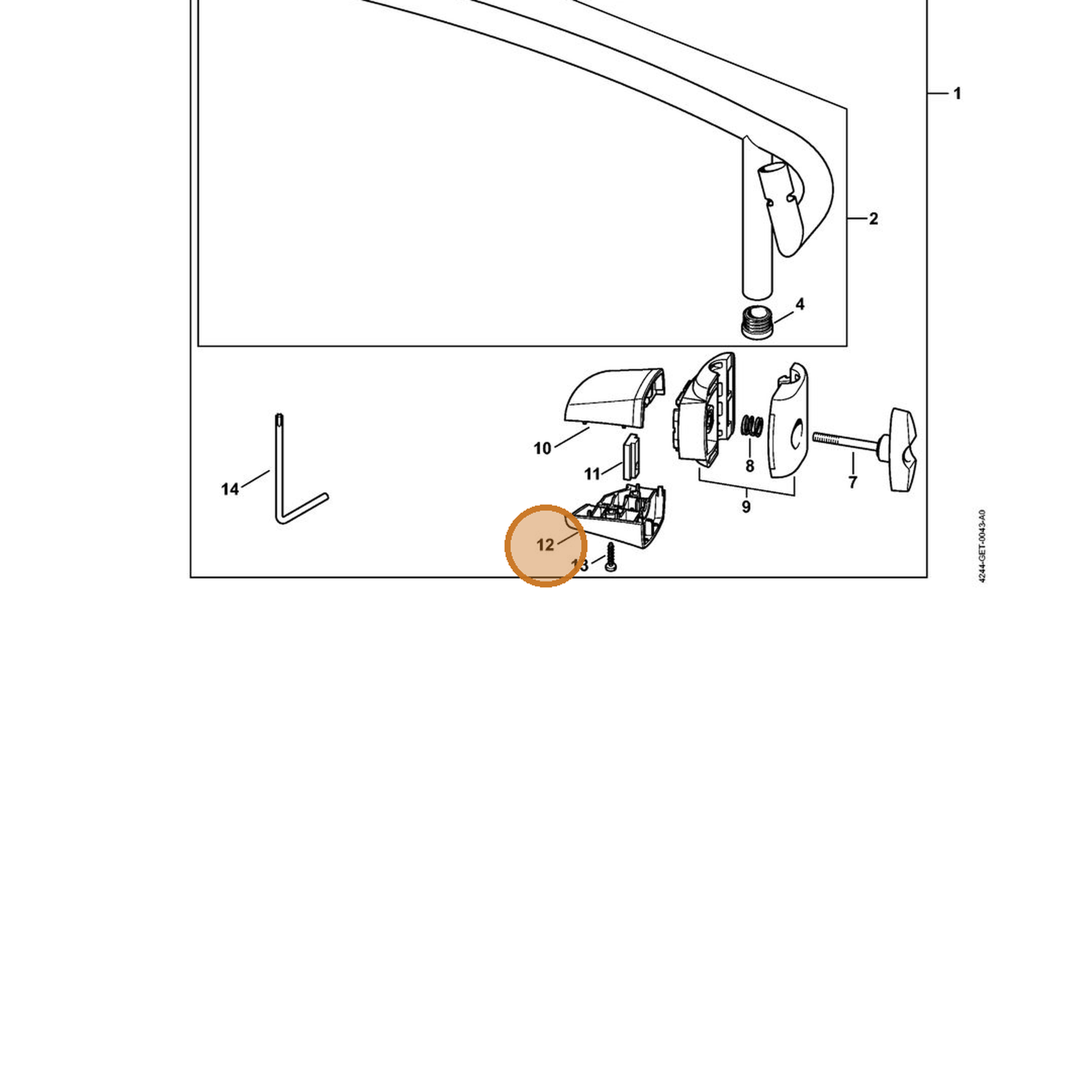 STIHL part 4282-791-0901 — IPL diagram snippet (6x zoom, amber highlight)