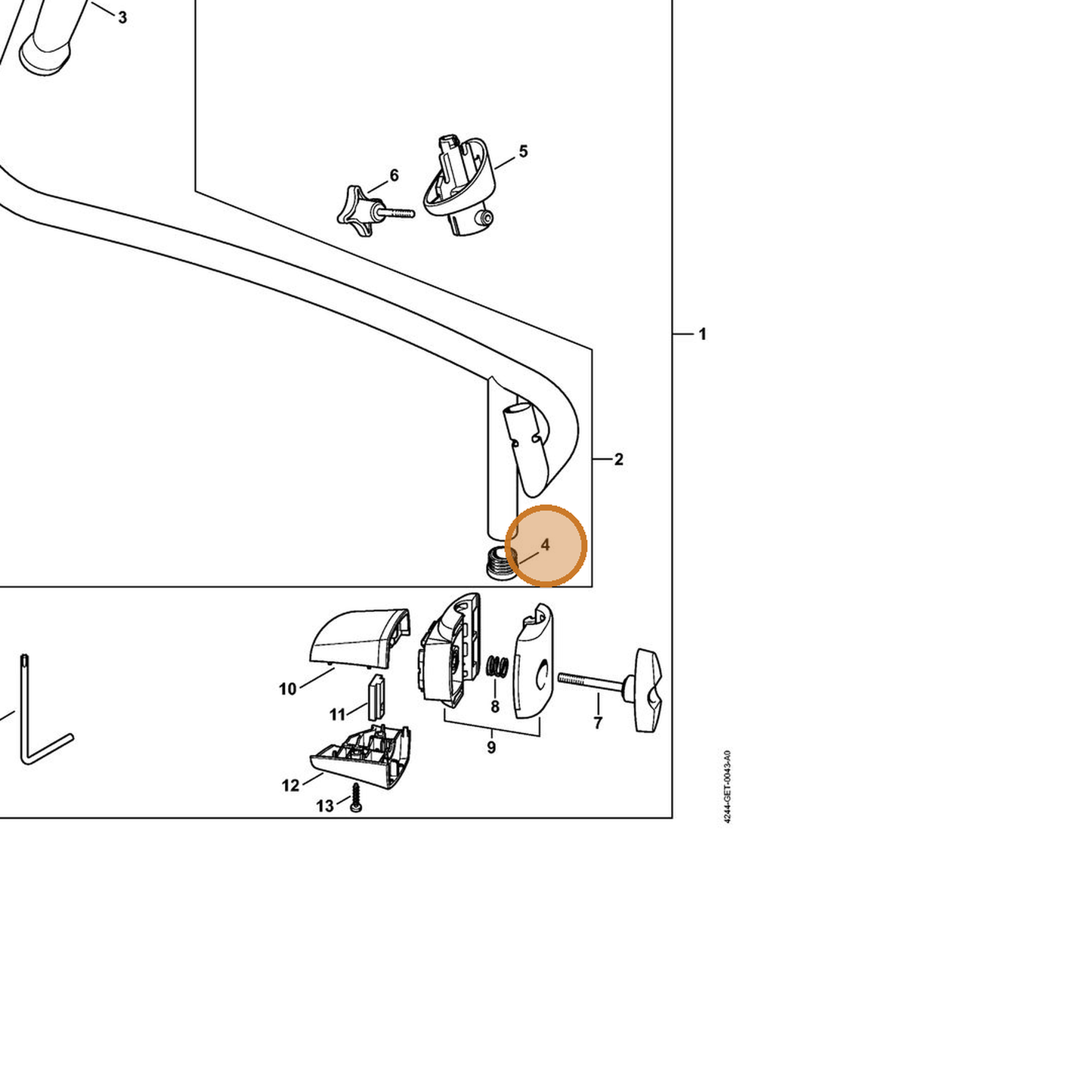 STIHL part 4282-791-7300 — IPL diagram snippet (6x zoom, amber highlight)