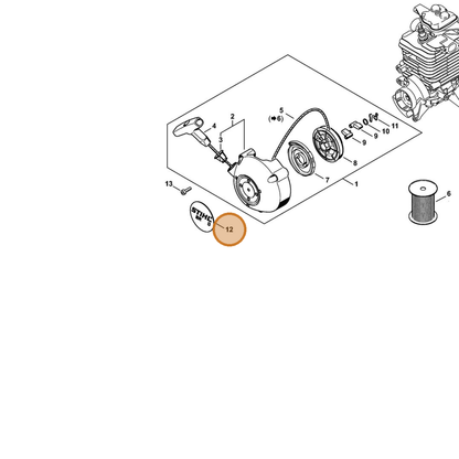 STIHL part 4282-967-1502 — IPL diagram snippet (6x zoom, amber highlight)