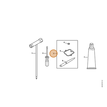 STIHL part 4283-007-1001 — IPL diagram snippet (6x zoom, amber highlight)