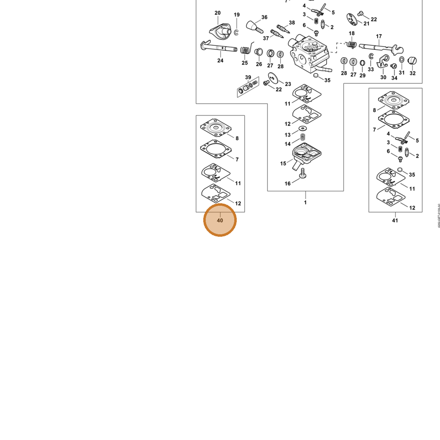 STIHL part 4283-007-1700 — IPL diagram snippet (6x zoom, amber highlight)