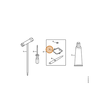 STIHL part 4283-029-0500 — IPL diagram snippet (6x zoom, amber highlight)