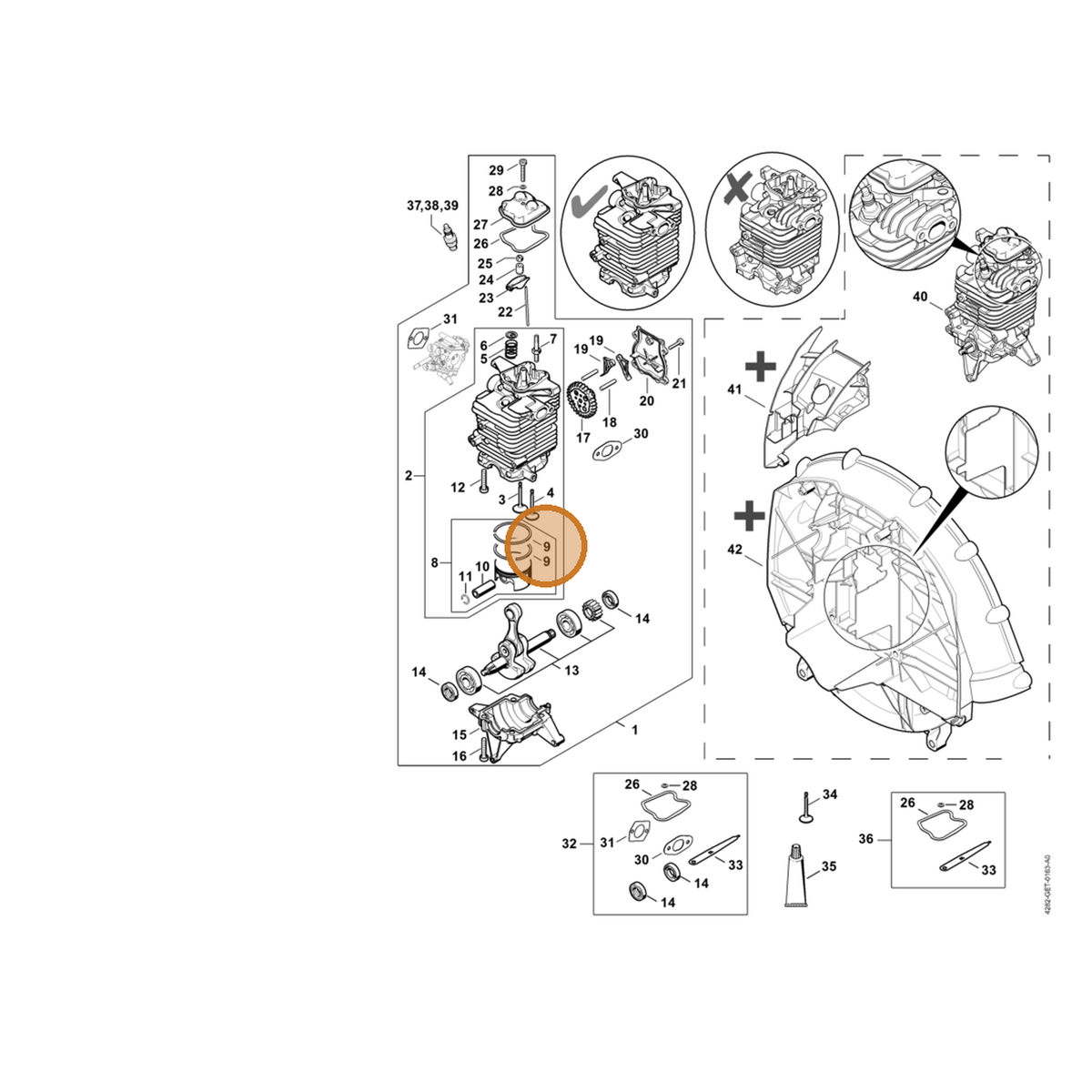 STIHL part 4283-034-3006 — IPL diagram snippet (6x zoom, amber highlight)