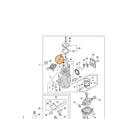 STIHL part 4283-038-1000 — IPL diagram snippet (6x zoom, amber highlight)