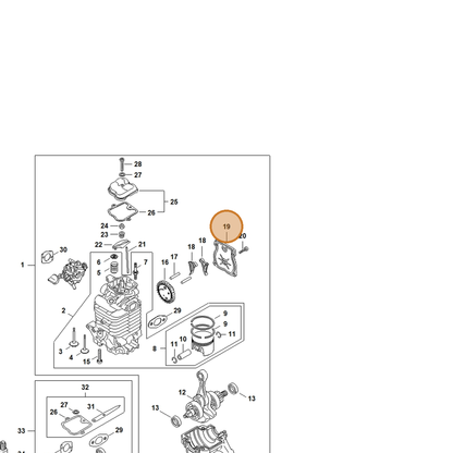 STIHL part 4283-038-1300 — IPL diagram snippet (6x zoom, amber highlight)