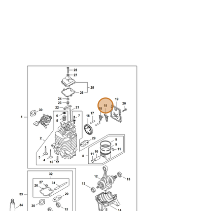 STIHL part 4283-038-1900 — IPL diagram snippet (6x zoom, amber highlight)