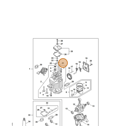 STIHL part 4283-038-2600 — IPL diagram snippet (6x zoom, amber highlight)