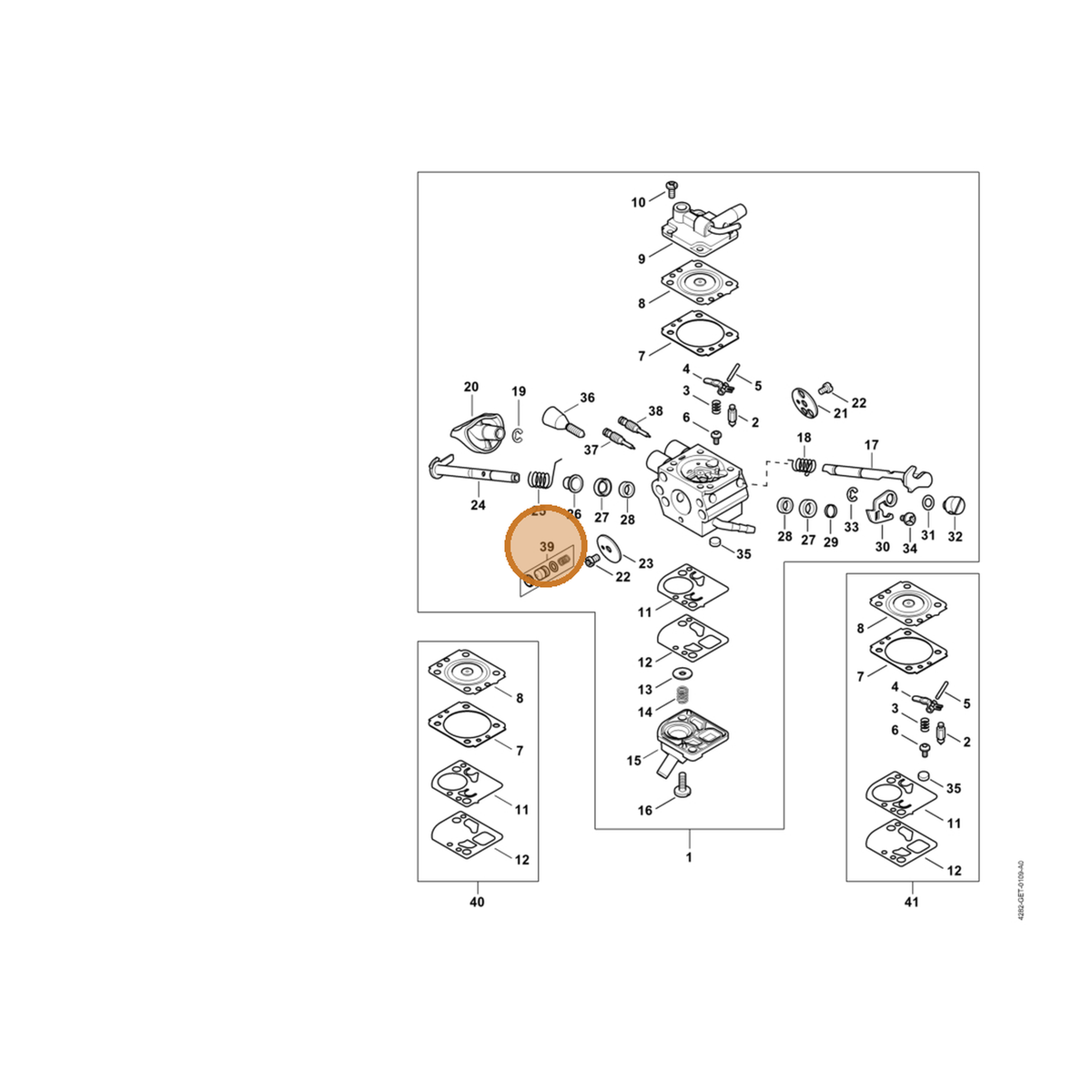 STIHL part 4283-120-9700 — IPL diagram snippet (6x zoom, amber highlight)