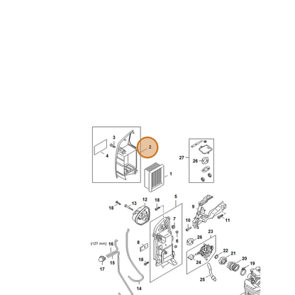 STIHL part 4283-140-1003 — IPL diagram snippet (6x zoom, amber highlight)