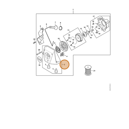 STIHL part 4283-190-0420 — IPL diagram snippet (6x zoom, amber highlight)