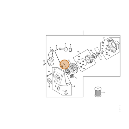STIHL part 4283-190-0620 — IPL diagram snippet (6x zoom, amber highlight)