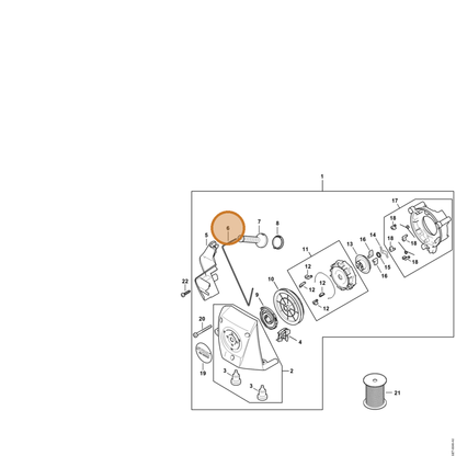 STIHL part 4283-195-8220 — IPL diagram snippet (6x zoom, amber highlight)