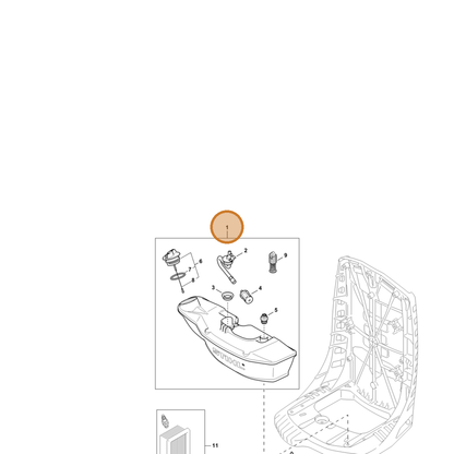 STIHL part 4283-350-0403 — IPL diagram snippet (6x zoom, amber highlight)