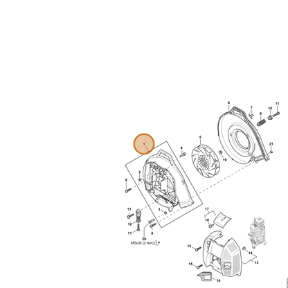 STIHL part 4283-700-4100 — IPL diagram snippet (6x zoom, amber highlight)