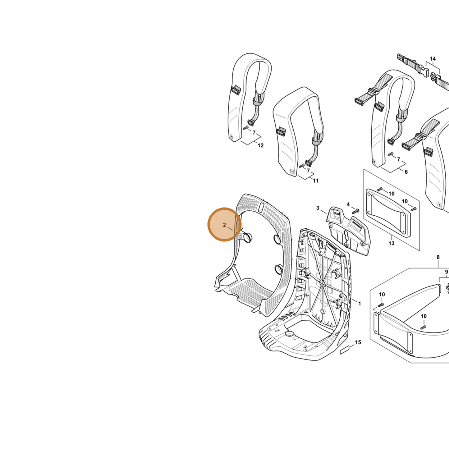 STIHL part 4283-706-8000 — IPL diagram snippet (6x zoom, amber highlight)