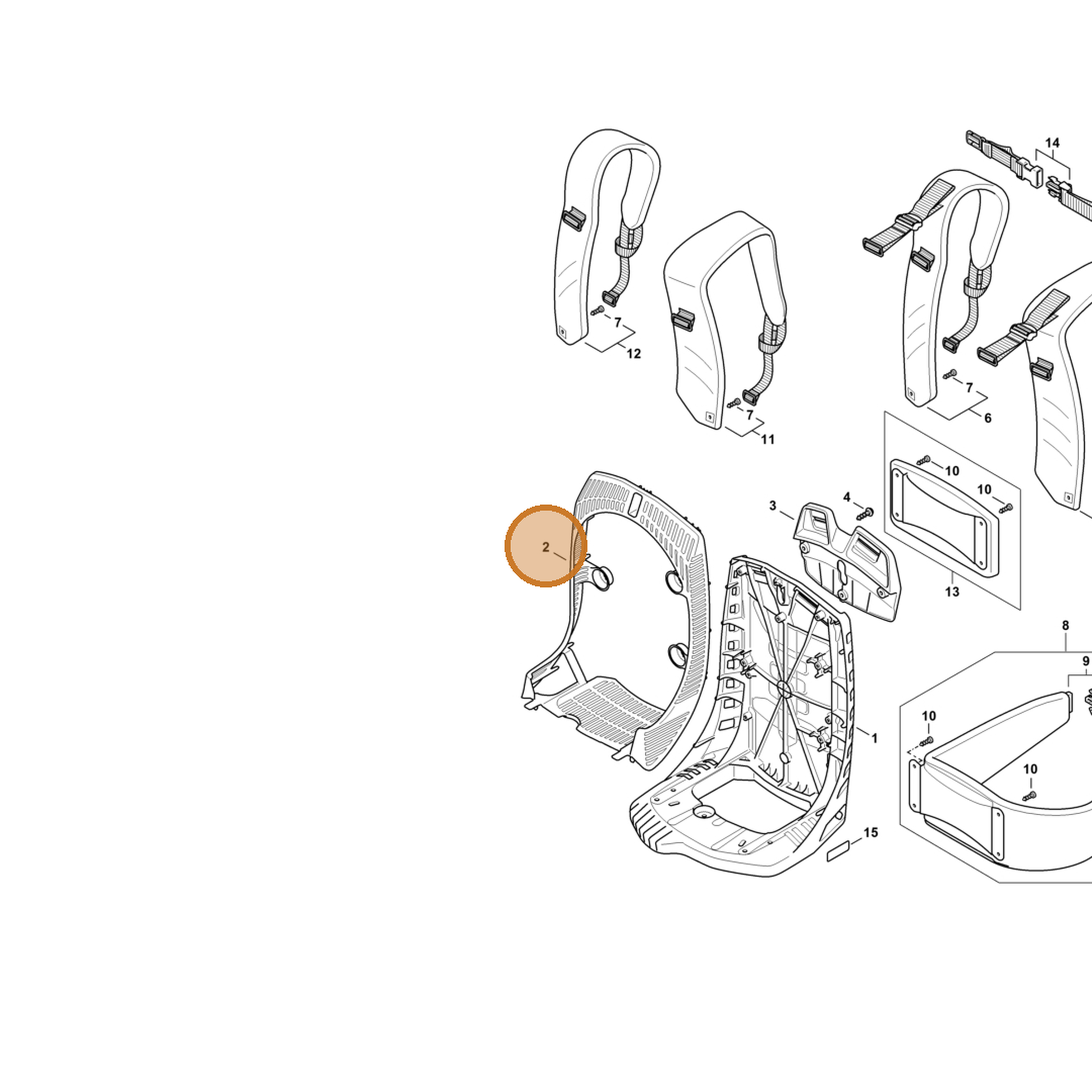 STIHL part 4283-706-8000 — IPL diagram snippet (6x zoom, amber highlight)
