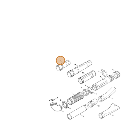 STIHL part 4283-708-6303 — IPL diagram snippet (6x zoom, amber highlight)