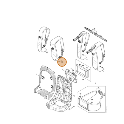 STIHL part 4283-710-9001 — IPL diagram snippet (6x zoom, amber highlight)