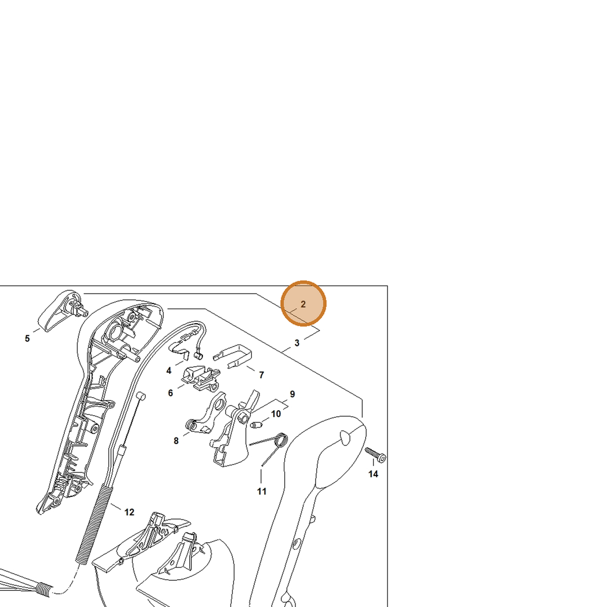 STIHL part 4283-790-0300 — IPL diagram snippet (6x zoom, amber highlight)