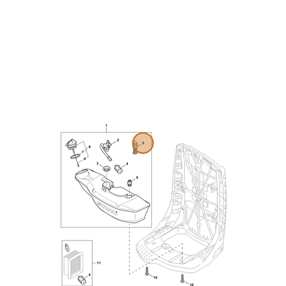 STIHL part 4283-790-8300 — IPL diagram snippet (6x zoom, amber highlight)