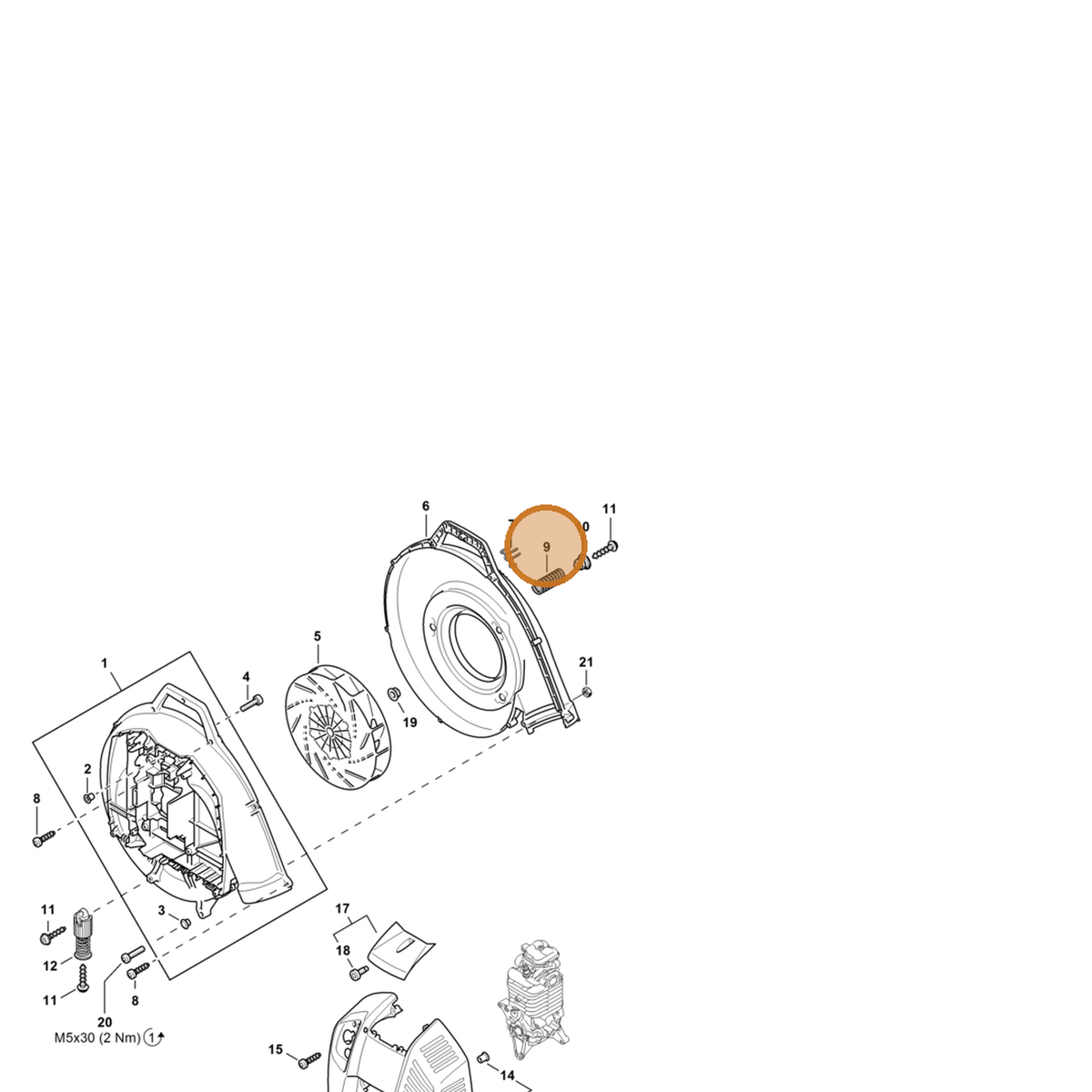 STIHL part 4283-791-3101 — IPL diagram snippet (6x zoom, amber highlight)