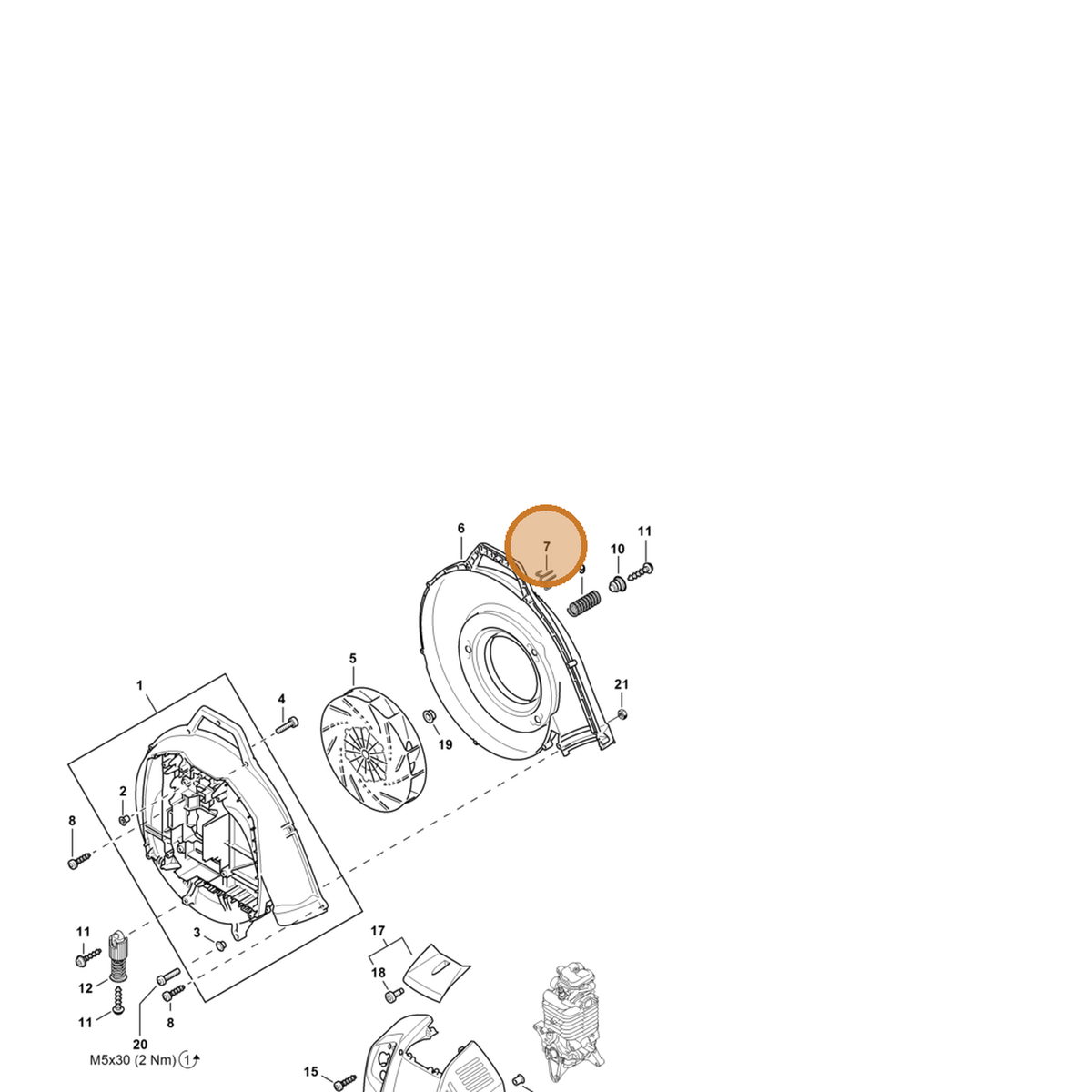 STIHL part 4283-791-4600 — IPL diagram snippet (6x zoom, amber highlight)