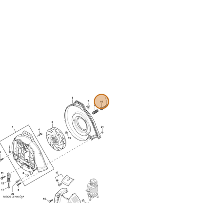 STIHL part 4283-792-2902 — IPL diagram snippet (6x zoom, amber highlight)