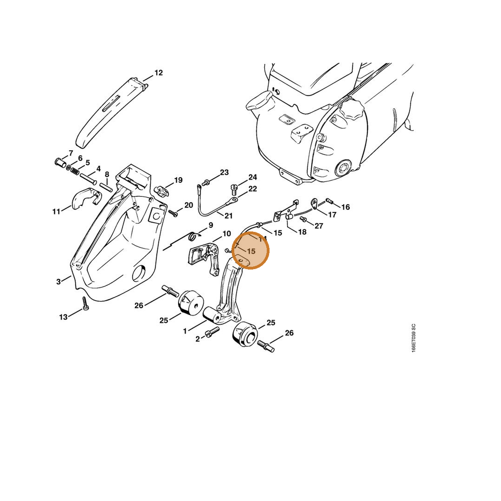 STIHL part 4308-182-8800 — IPL diagram snippet (6x zoom, amber highlight)