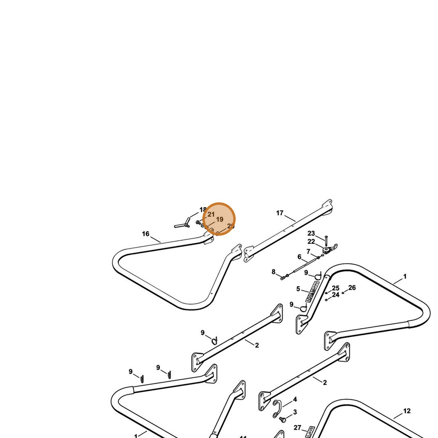 STIHL part 4308-791-8400 — IPL diagram snippet (6x zoom, amber highlight)