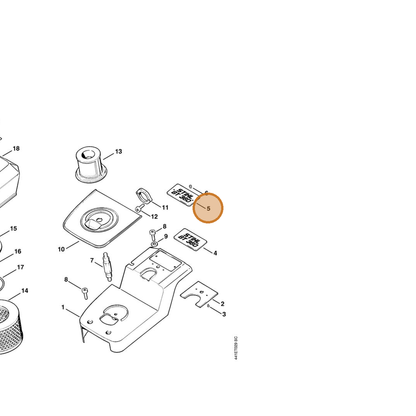 STIHL part 4308-967-1500 — IPL diagram snippet (6x zoom, amber highlight)