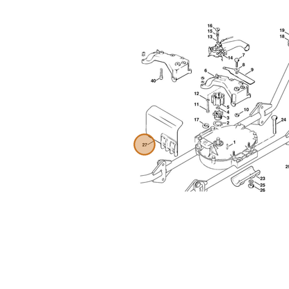 STIHL part 4309-140-7300 — IPL diagram snippet (6x zoom, amber highlight)