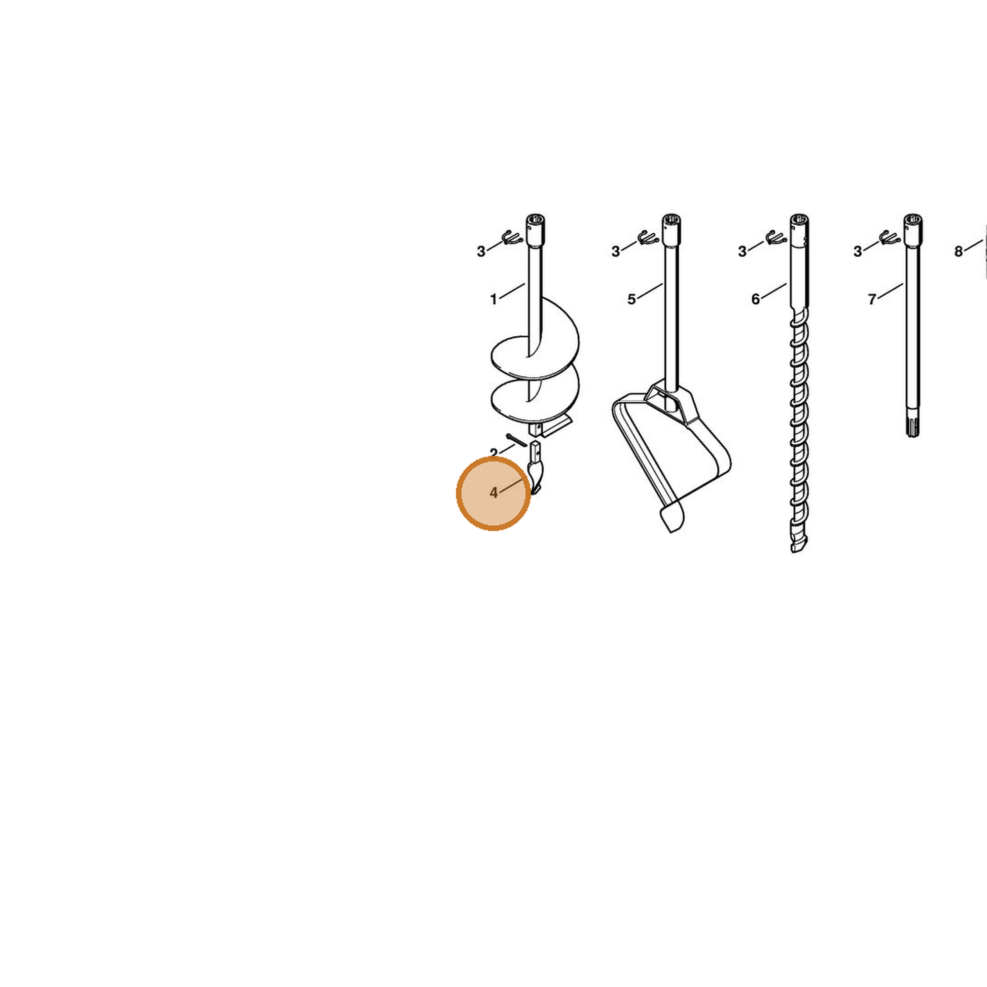STIHL part 4311-680-3305 — IPL diagram snippet (6x zoom, amber highlight)
