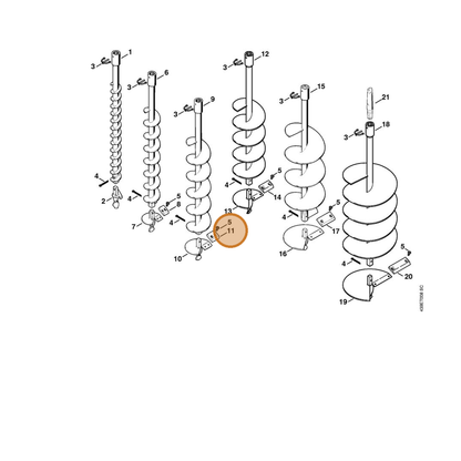 STIHL part 4311-682-3102 — IPL diagram snippet (6x zoom, amber highlight)