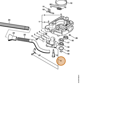 STIHL part 4311-710-4500 — IPL diagram snippet (6x zoom, amber highlight)