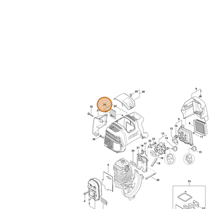 STIHL part 4313-080-1601 — IPL diagram snippet (6x zoom, amber highlight)