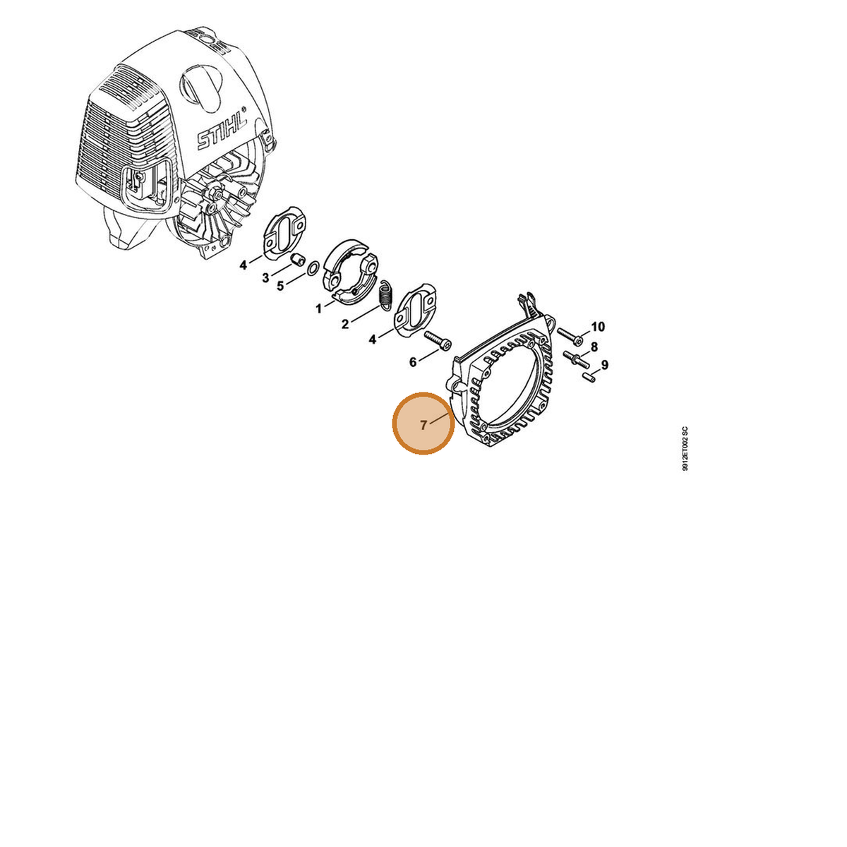 STIHL part 4313-080-1800 — IPL diagram snippet (6x zoom, amber highlight)