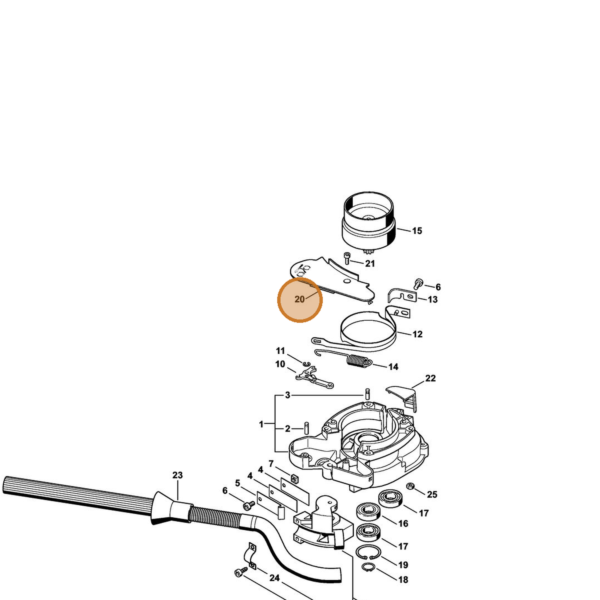 STIHL part 4313-160-0300 — IPL diagram snippet (6x zoom, amber highlight)