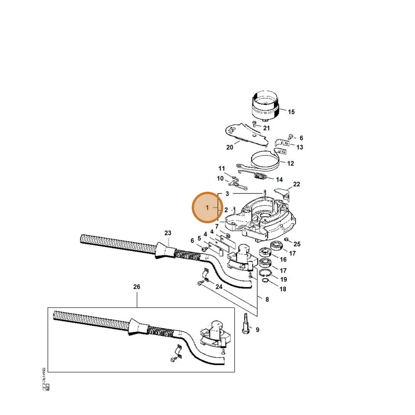 STIHL part 4313-160-0603 — IPL diagram snippet (6x zoom, amber highlight)