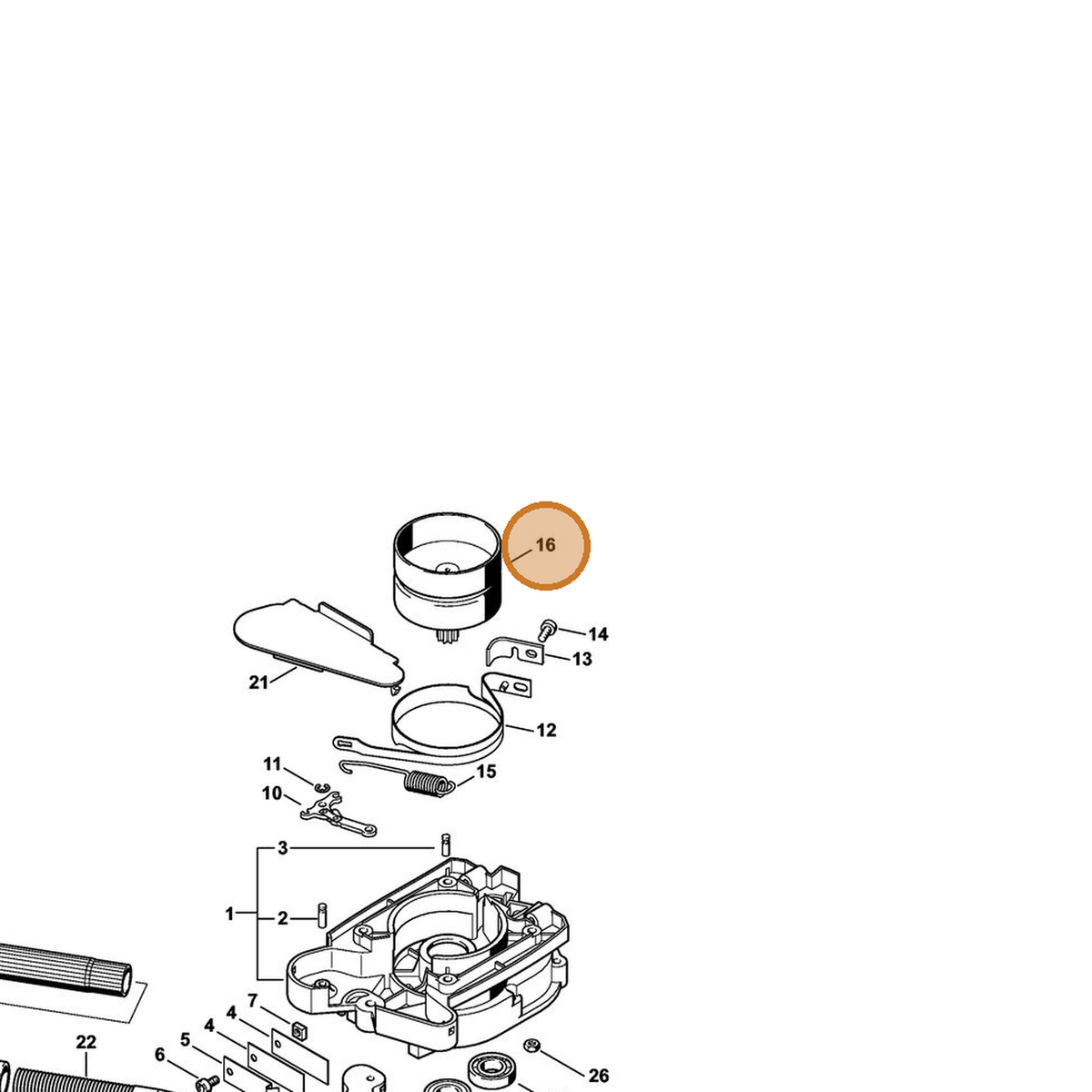 STIHL part 4313-160-2900 — IPL diagram snippet (6x zoom, amber highlight)