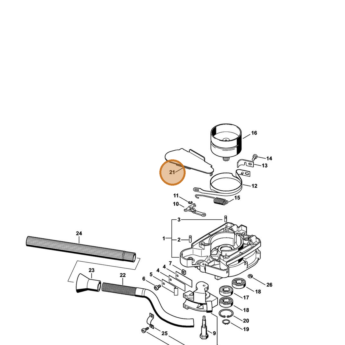STIHL part 4313-161-1100 — IPL diagram snippet (6x zoom, amber highlight)