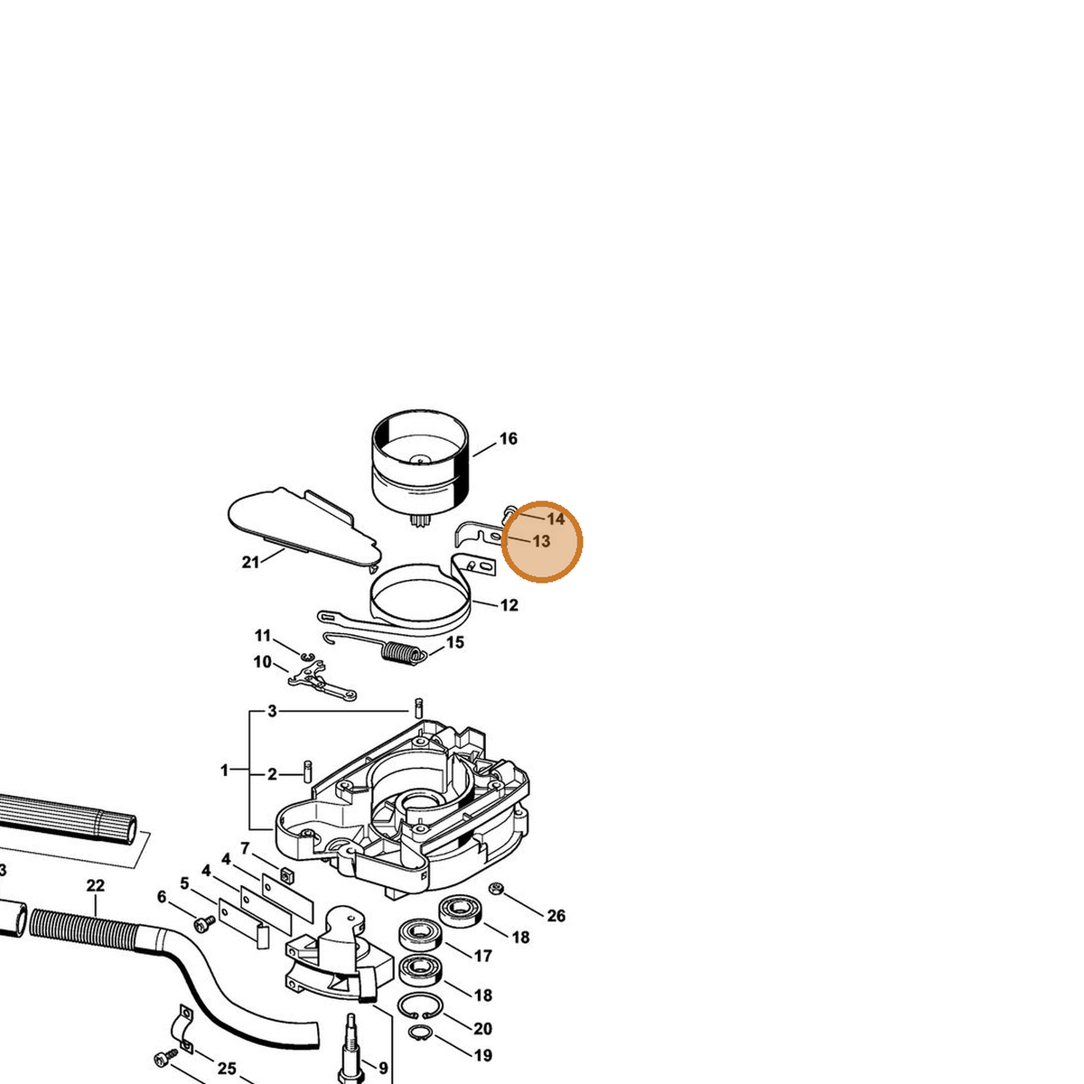 STIHL part 4313-161-9501 — IPL diagram snippet (6x zoom, amber highlight)