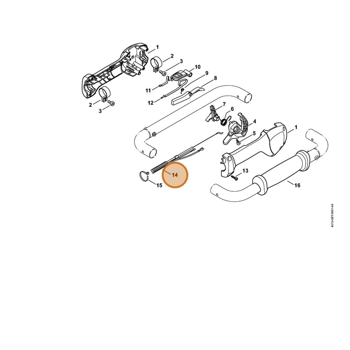 STIHL part 4313-180-1103 — IPL diagram snippet (6x zoom, amber highlight)
