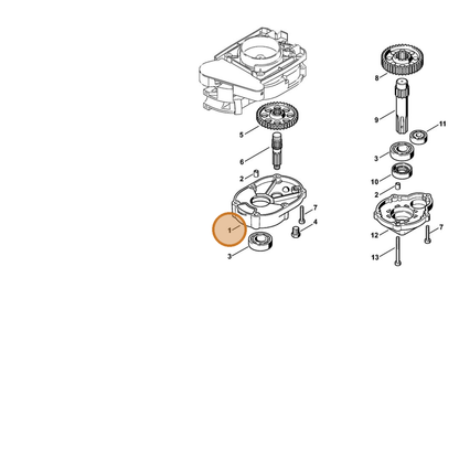 STIHL part 4313-641-0301 — IPL diagram snippet (6x zoom, amber highlight)