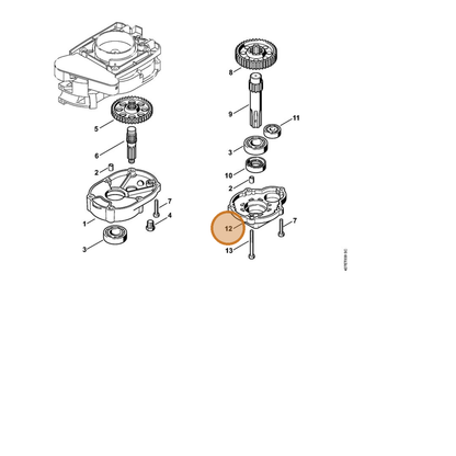 STIHL part 4313-641-0400 — IPL diagram snippet (6x zoom, amber highlight)