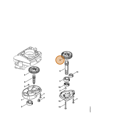 STIHL part 4313-642-0102 — IPL diagram snippet (6x zoom, amber highlight)